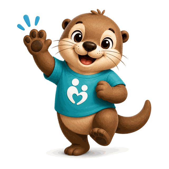 Ollie the Otter waving hello